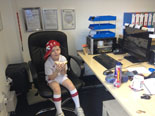 Oliver my son in the office learning the ropes