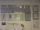 Debbie going through all reply cards that have been returned to us from the guilds