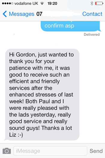 This is our first feedback by text technology is taking over