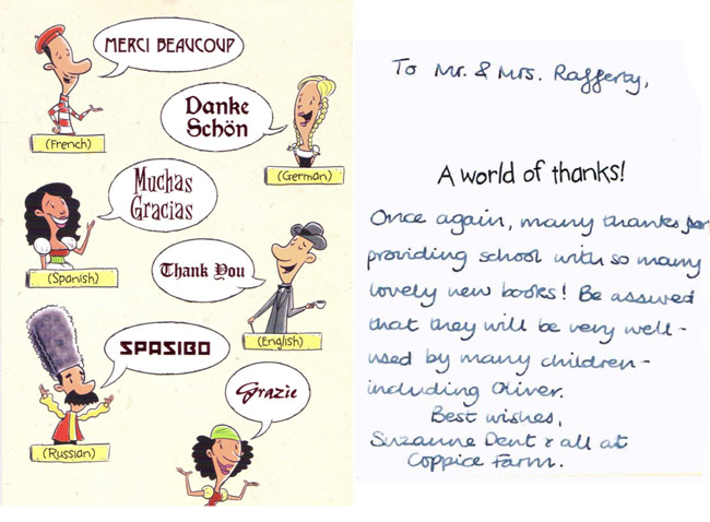 Thank you from a local school