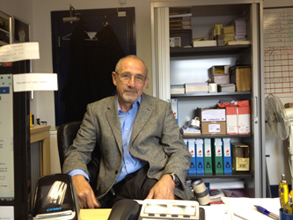 Martin inspecting the lorries storage and offices